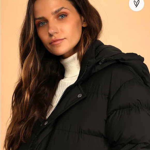 NWT | Lulus | Long Black Winter Coat - Picture 2 of 10